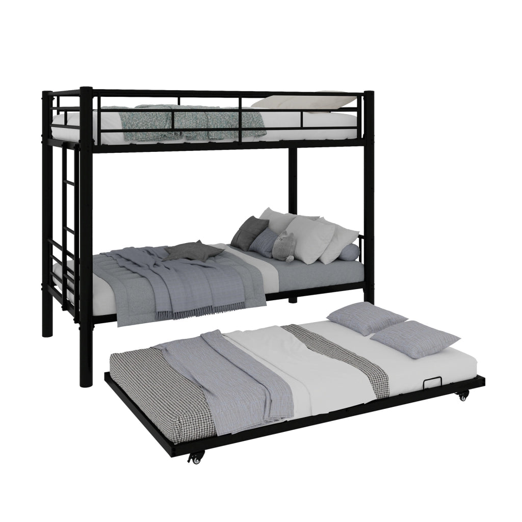 Letto a castello convertibile; in ferro nero