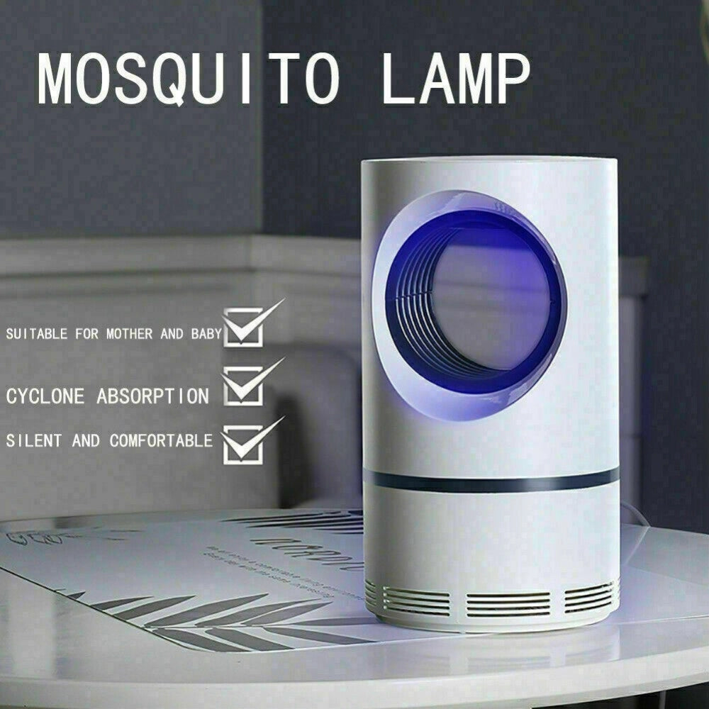 Trade Shop - Lampada Anti Zanzare Insetti Mosche Zanzariera Elettrica Usb Led Aspiratore Fan -
