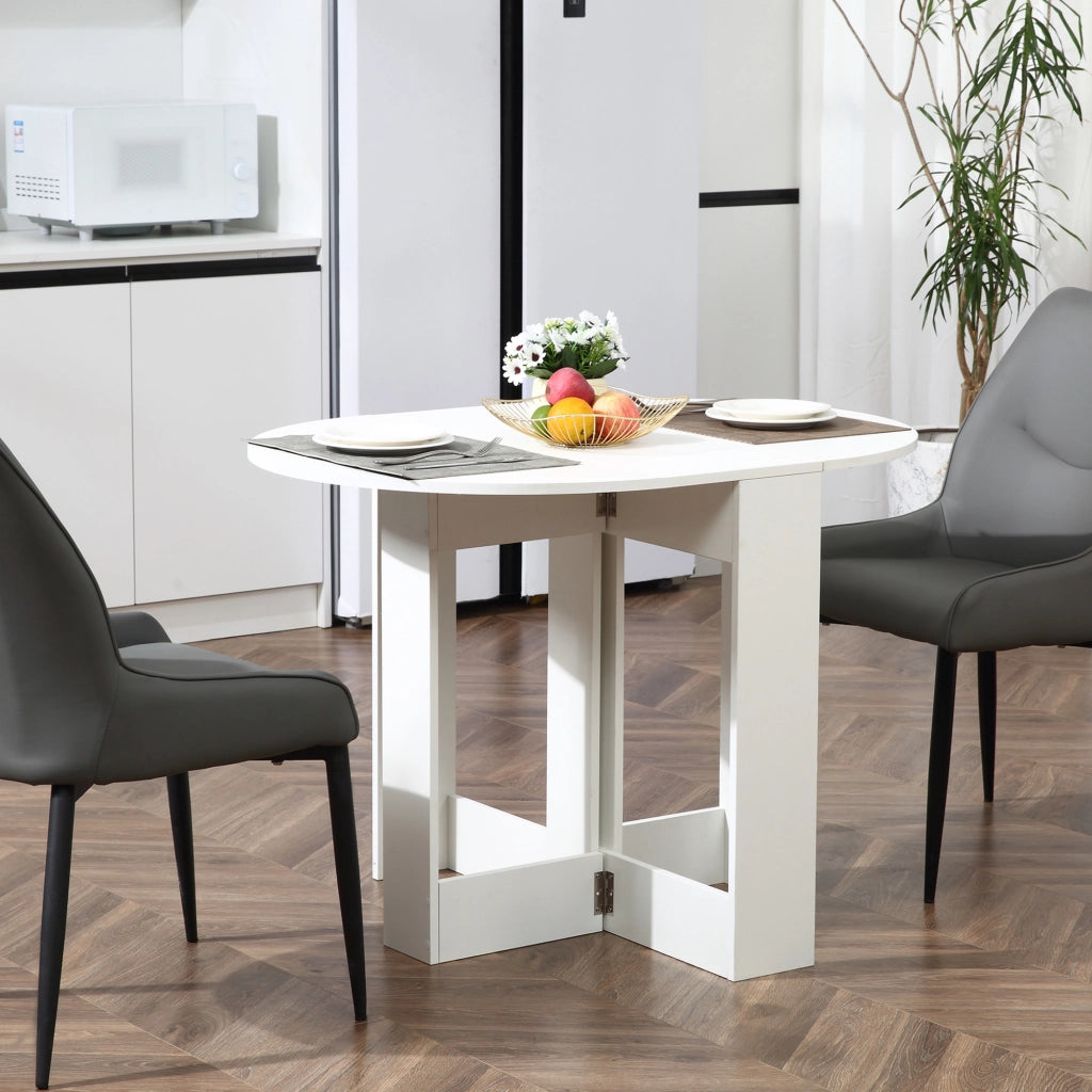 Tavolo da pranzo allungabile ovale ¨C zephmum ¨C 104x76x74 cm legno bianco