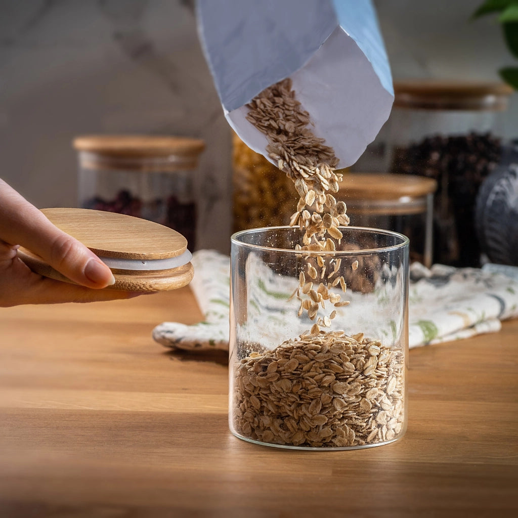 Contenitore per alimenti KADAX in vetro, barattolo per pasta e spezie sfuse con coperchio, 800 ml