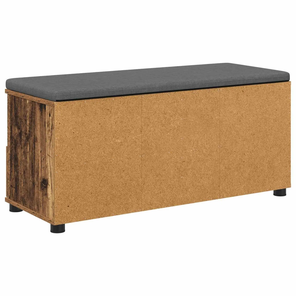 Panca per ingresso con cuscino Legno vecchio 100 x 38 x 46 cm 891470