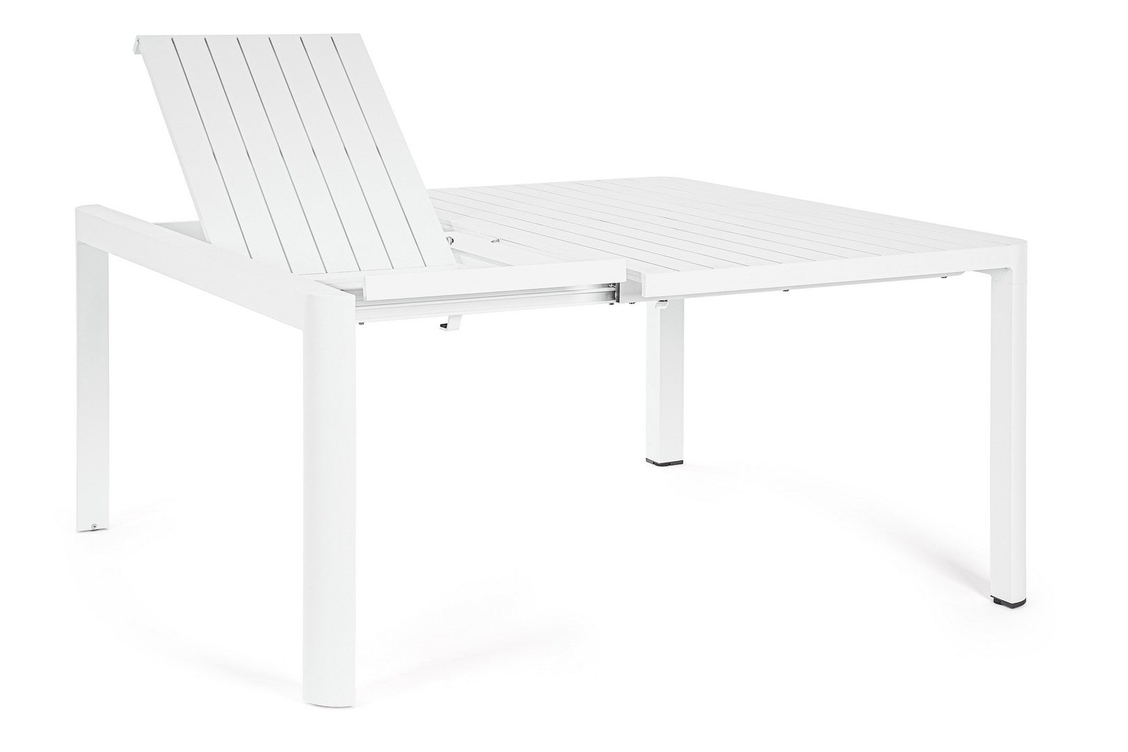Tavolo Allungabile da Giardino 149x97/149x77.5 cm in Alluminio Kiplin Bianco