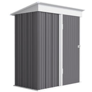 Casetta da Giardino Porta Attrezzi in Acciaio con Porta Bloccabile, 161x95x163/181cm, Grigio