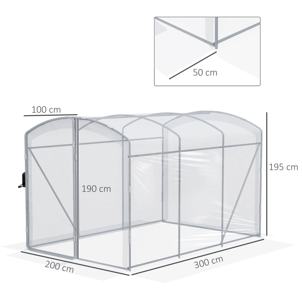 Serra Tunnel Camminabile ¨C Zephmum ¨C Grigio Trasparente Acciaio 3x2x2m