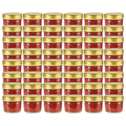 Vasi per Marmellata in Vetro Coperchio Oro 48 pz 110 ml 50796