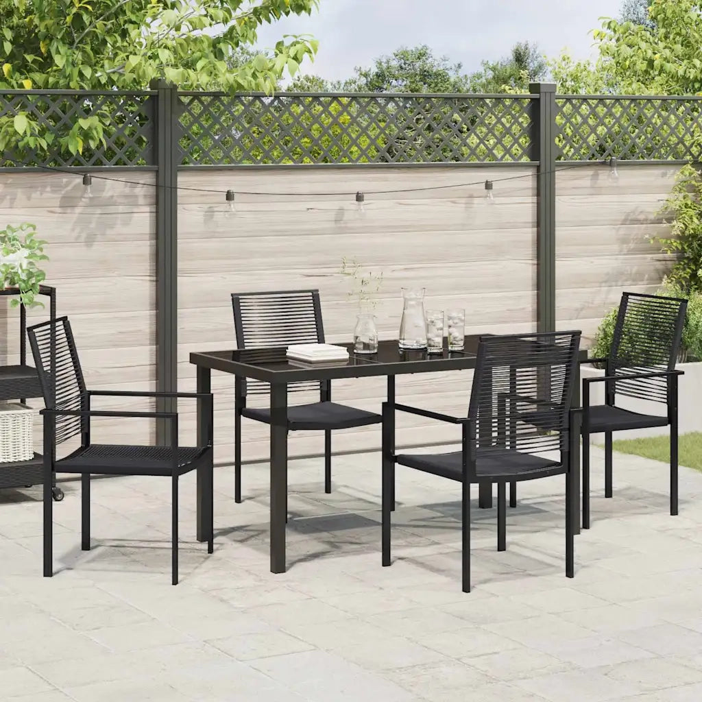 Set da Pranzo per Giardino 5 pcs Nero 3379165