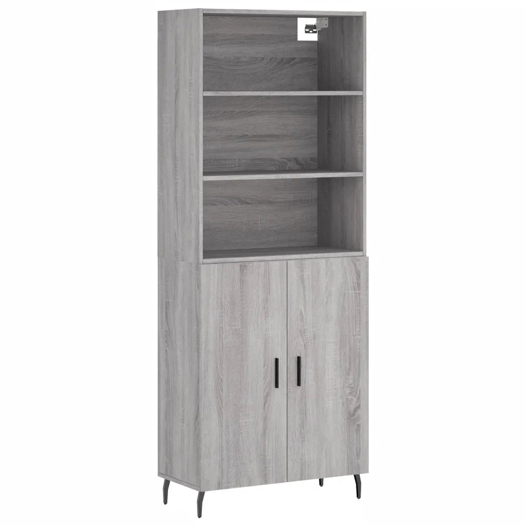 Credenza Grigio Sonoma 69,5x34x180 cm in Legno Multistrato 3189275
