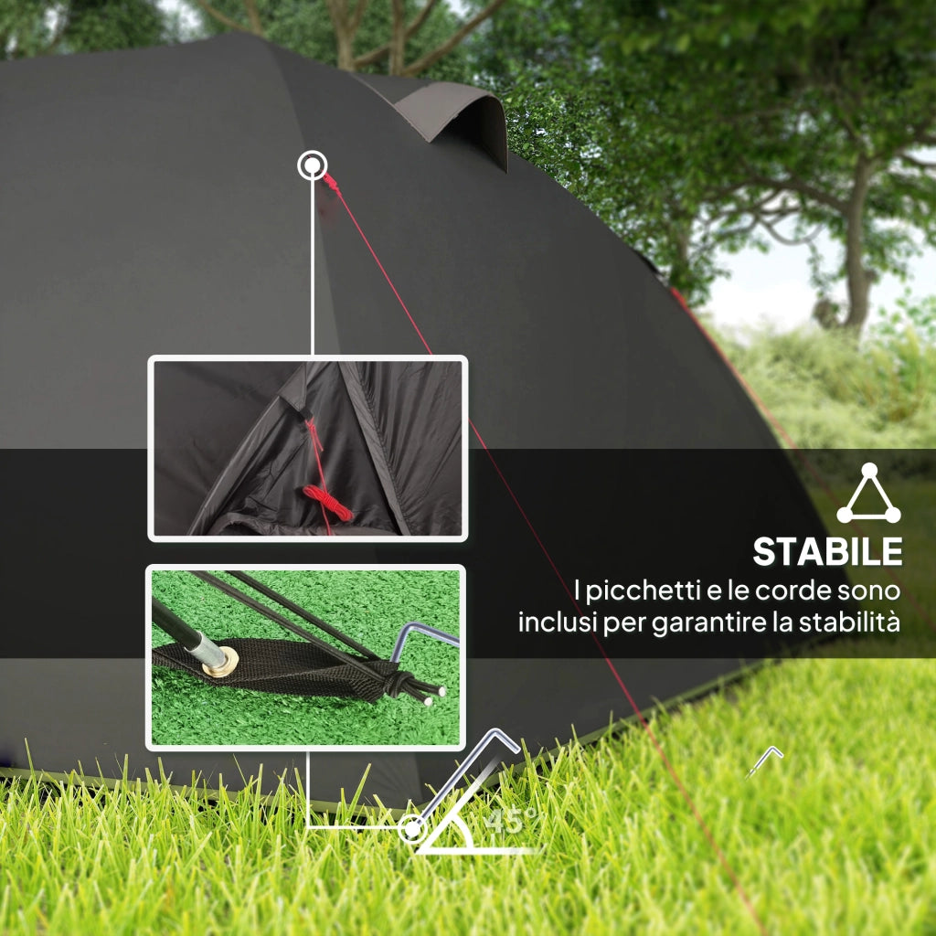 Tenda da Giardino a Tunnel ¨C zephmum ¨C Nero 3.3x1.9x1.2 m
