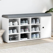 Panca Porta Scarpe-Sgabello-Panca Scarpiera Bianca 102x32x50 cm in Legno Multistrato