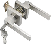 Pomo porta per Camera da letto/Giardino/Rifugio e Ufficio - Dimensione di chiusura 60/70 mm - Quadrato per Interno ed Esterno - Argento