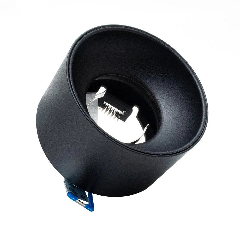 Trade Shop - Portafaretto Tondo Incasso 70mm Luce Soffitto Cartongesso Lampade Led Gu10 Gu5.3 - Nero