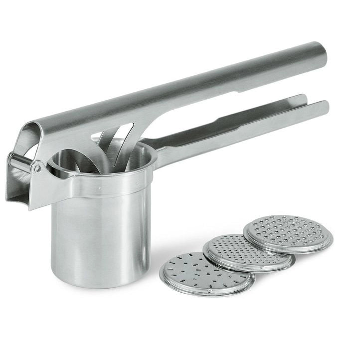 GEFU GF13100 Tri Star Schiacciapatate con 3 Dischi Intercambiabili Acciaio Inox 18-10 Lavabile in Lavastoviglie colore Argento