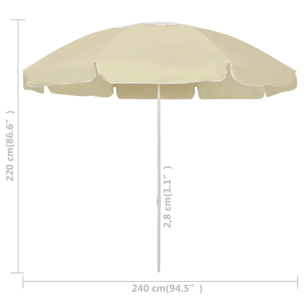 Ombrellone da Spiaggia Giallo Sabbia 240 cm  cod mxl 69572