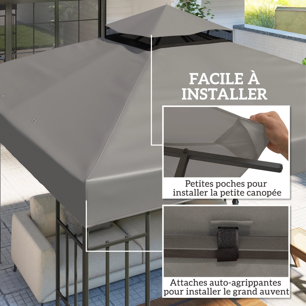 Tenda da giardino ¨C zephmum ¨C 3x3 m grigio UPF30+