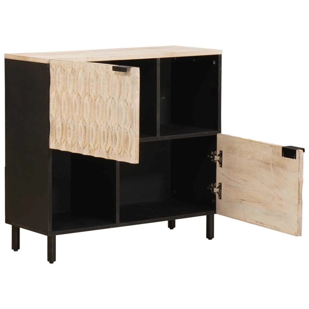 Credenza-Buffet-Armadio da cucina Tinta unita Finitura Bianco Lavato