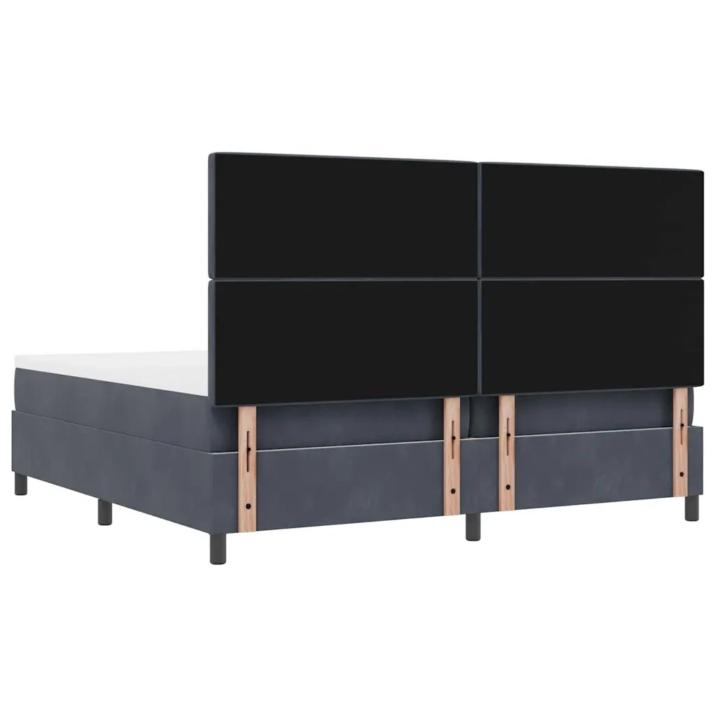 Letto a molle con materasso Grigio scuro 200 x 200 cm Velluto 3344469