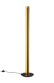 Piantana LED a colonna, metallo, nero e oro, H 142 cm, Texel