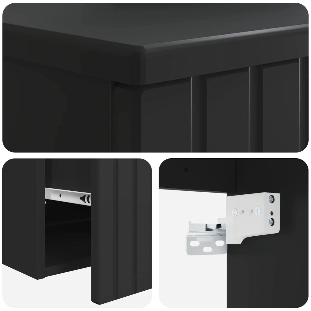 Set di mobili per il bagno Nero Legno ingegnerizzato 3404301