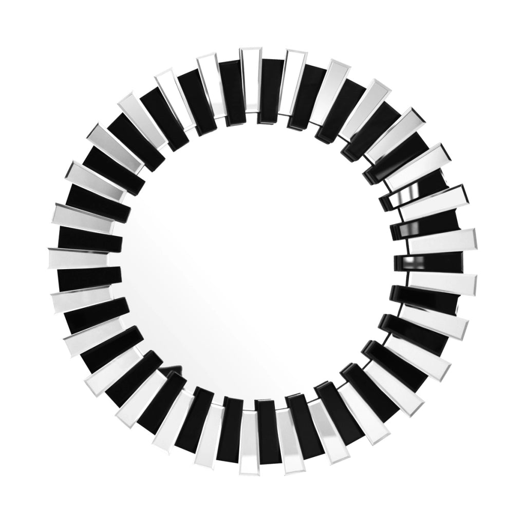 Specchio da parete rotondo Apollon argento e nero