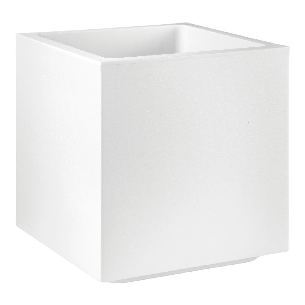 Vaso fioriera QUADRATO CUBO MATHERIA in plastica CON RUOTE 30CM VECA vari colori Color: BIANCO