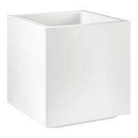 Vaso fioriera QUADRATO CUBO MATHERIA in plastica CON RUOTE 30CM VECA vari colori Color: BIANCO