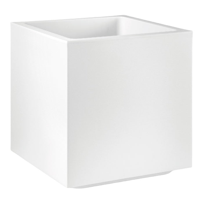 Vaso fioriera QUADRATO CUBO MATHERIA in plastica CON RUOTE 30CM VECA vari colori Color: BIANCO