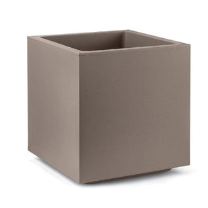 Vaso fioriera QUADRATO CUBO MATHERIA in plastica CON RUOTE 30CM VECA vari colori Color: AVANA