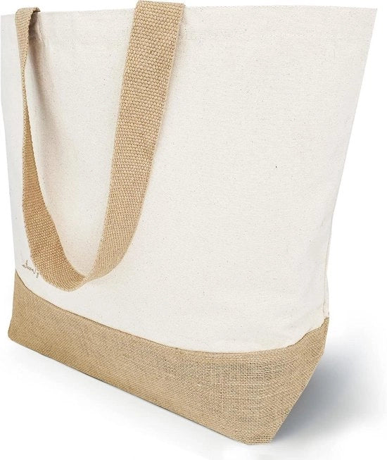 Borsa in juta grande - Shopper per donna - Borsa da spiaggia - Borsa per spesa - Borsa da bagno