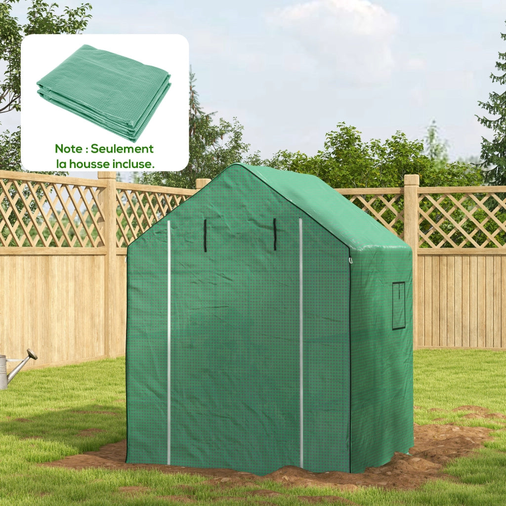 Tenda da giardino ¨C zephmum ¨C 140x143x190 cm verde con finestra e porta