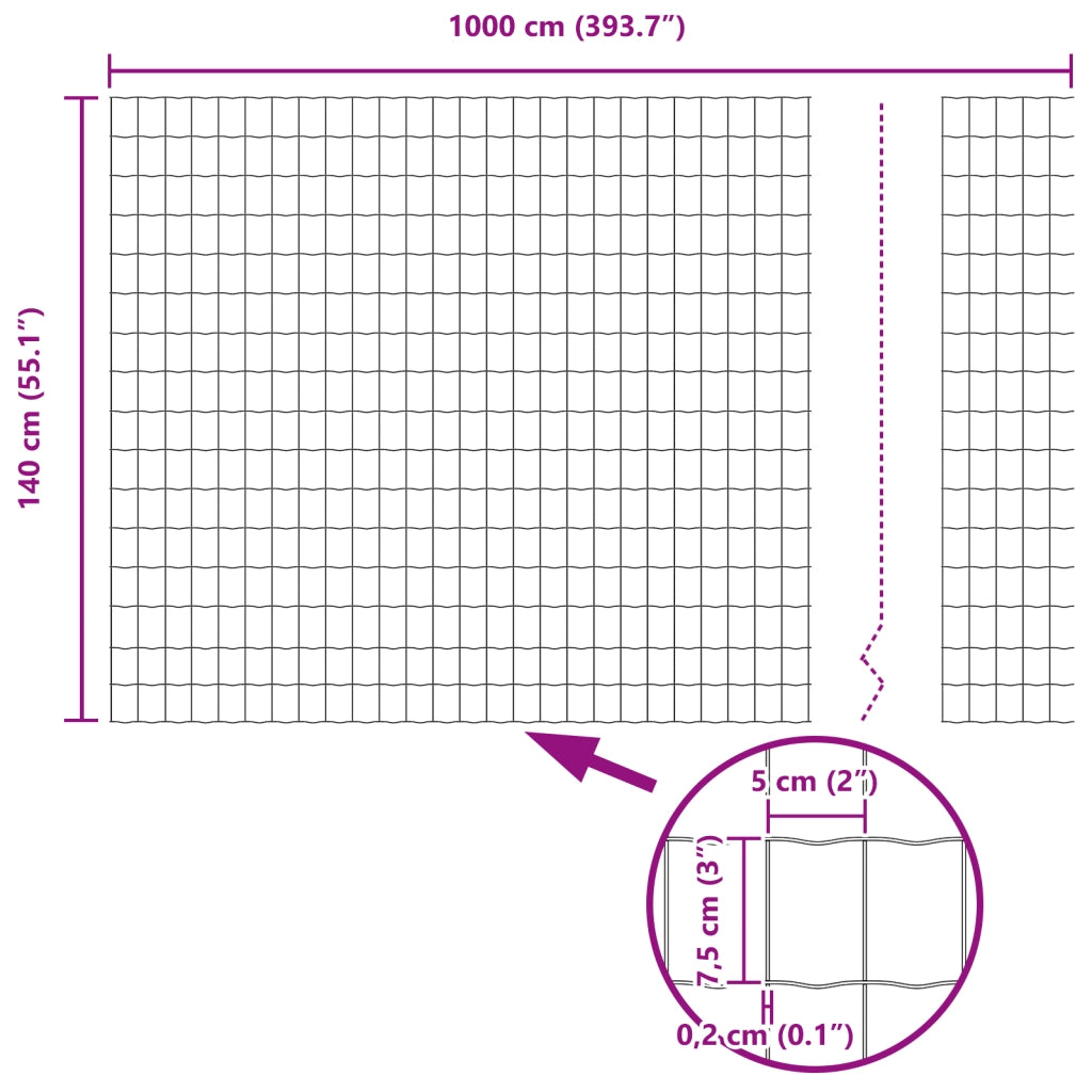 Recinzione Euro 1.4x10 m Acciaio Zincato