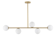 Plafoniera moderna oro Gama 5 globi vetro G9 Sigma