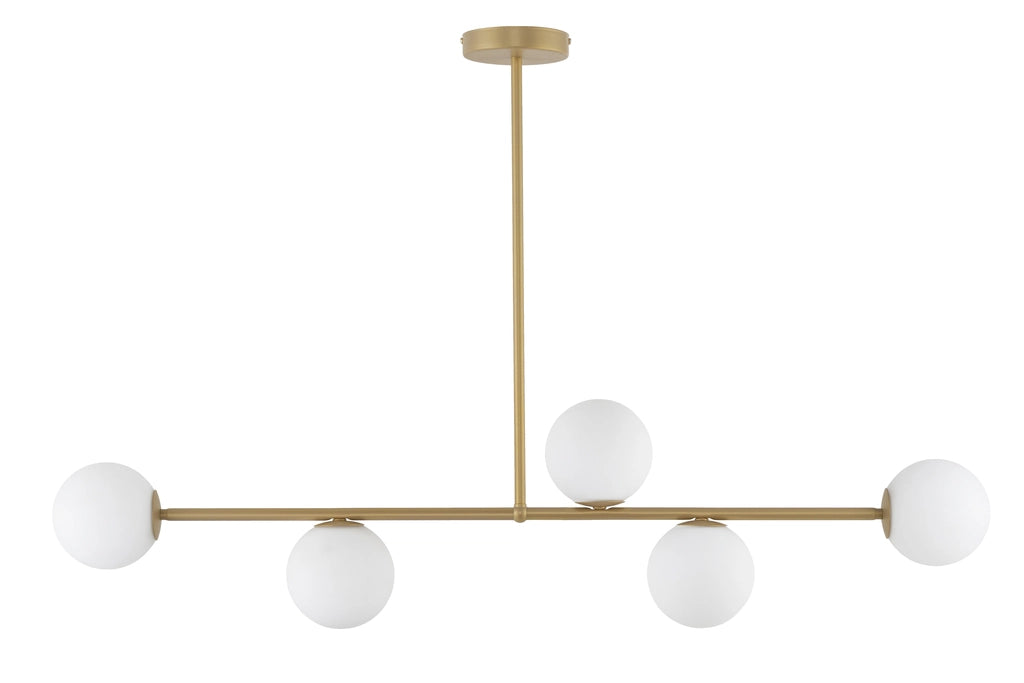 Plafoniera moderna oro Gama 5 globi vetro G9 Sigma