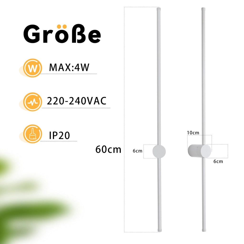 ZMH Applique a LED da interno 60CM lampada da corridoio bianca moderna 3000K per soggiorno