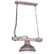 Lampada a sospensione loft grigia legno Hakon E27 Luminex