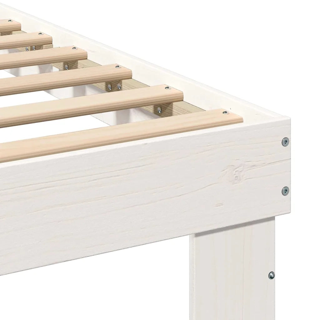 Struttura del letto Bianco 90 x 190 cm Pino massello 872717