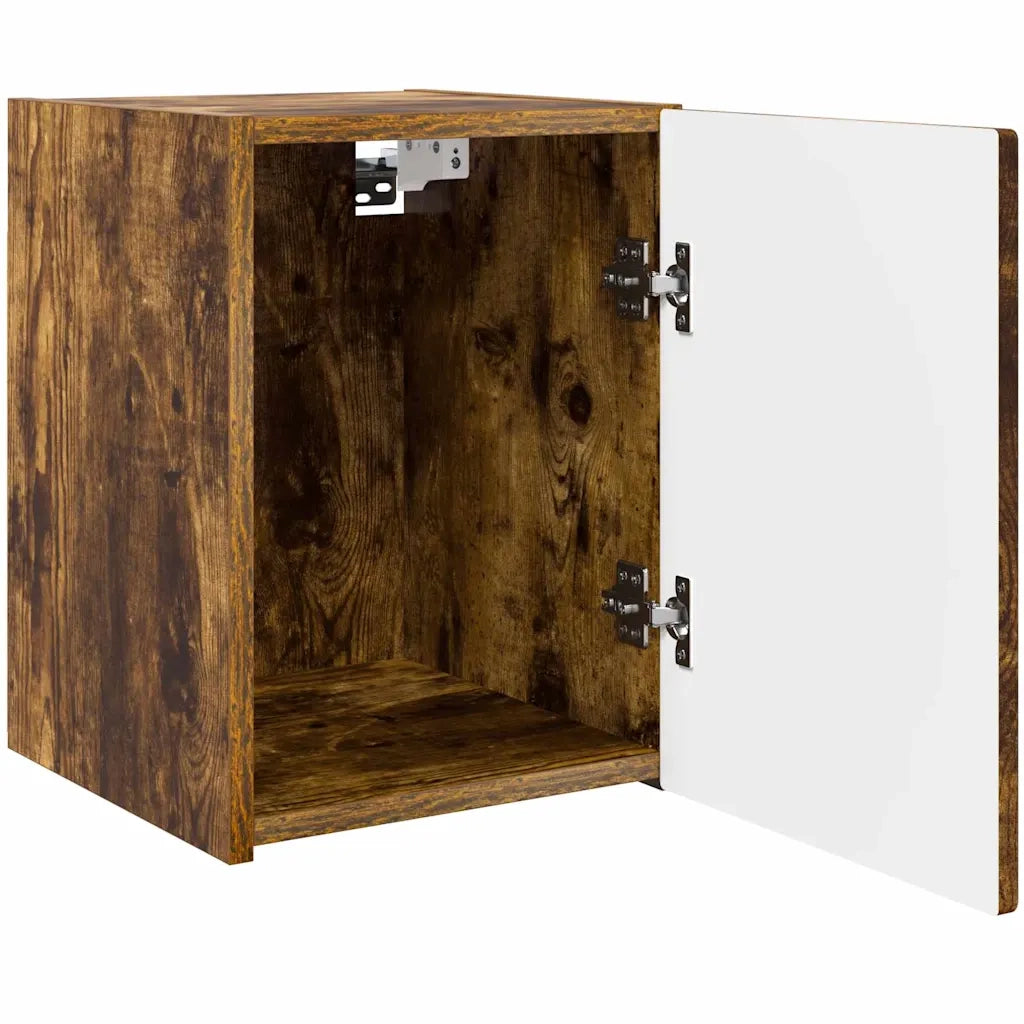 Mobile TV da parete 2 pz-Set di 2 Mobile TV a Muro-Credenza TV Rovere fum¨¦ 30 x 31 x 40 cm