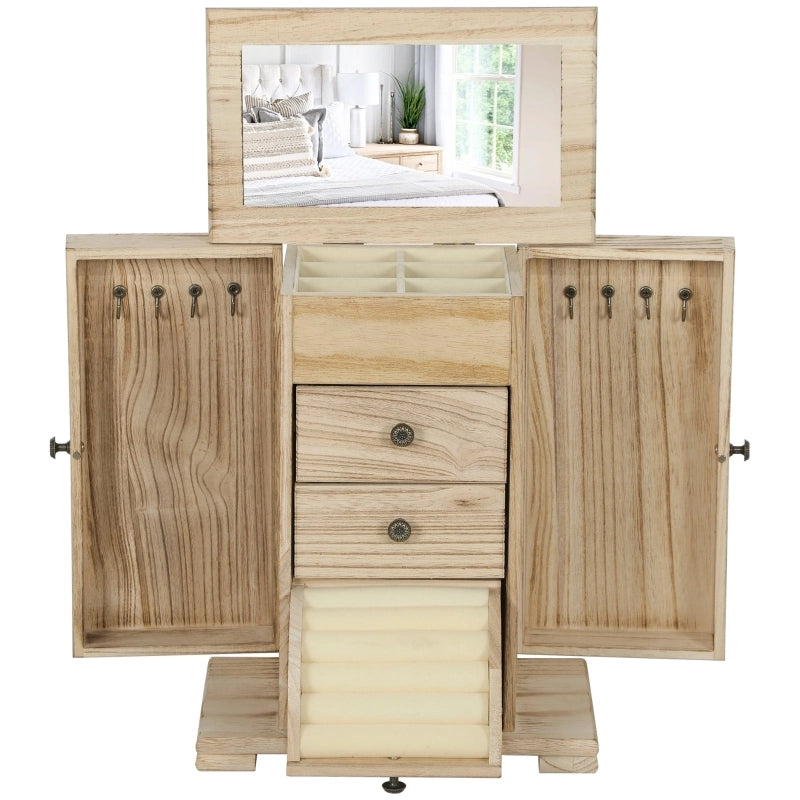 SCATOLA PORTAGIOIE 26,5x16x33,5 cm Legno Marrone con specchio integrato