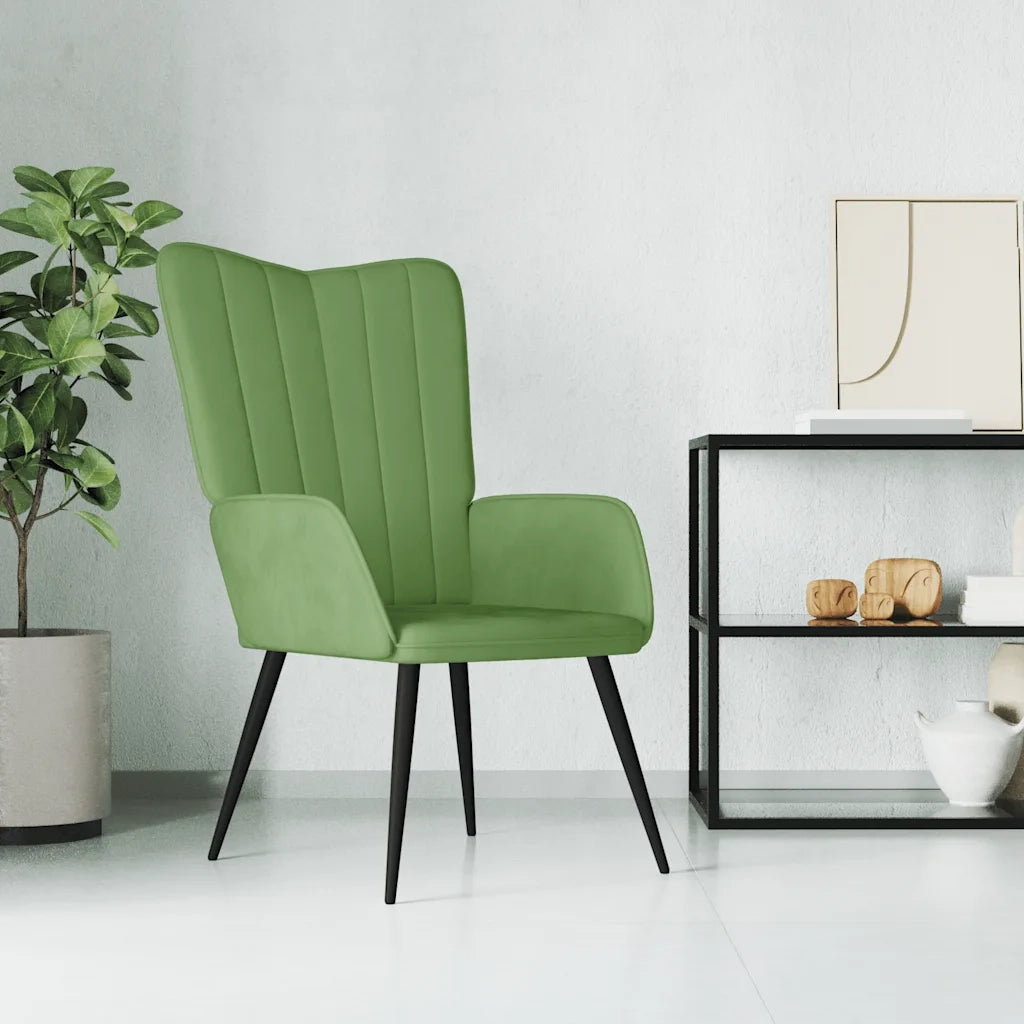 Sedia Relax Verde Chiaro in Velluto 327680