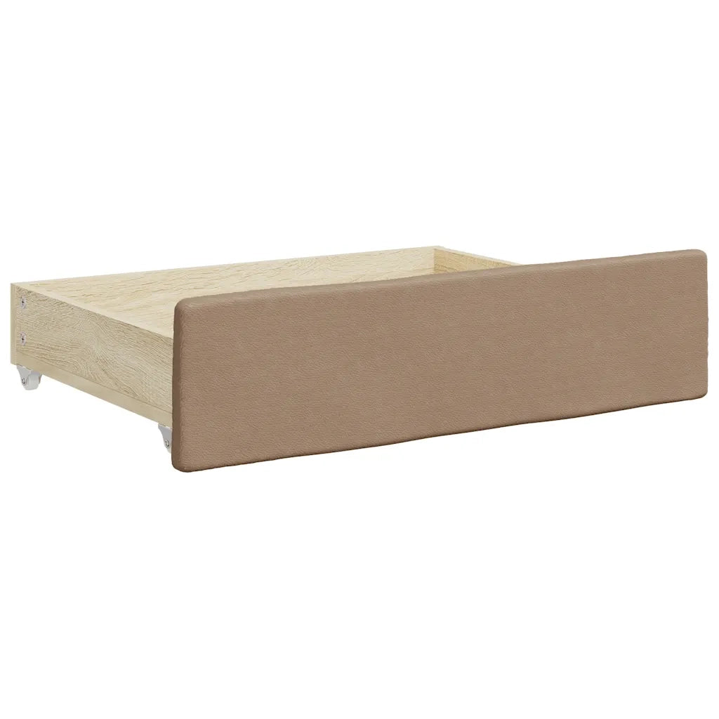 Cassetti da Letto 2 pz Cappuccino Legno Multistrato e Similpelle CFW4311128