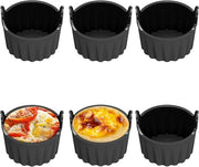 Eiervorm in silicone - 6 pezzi - rivestimento antiaderente - riutilizzabile - muffin - forno a microonde - nero