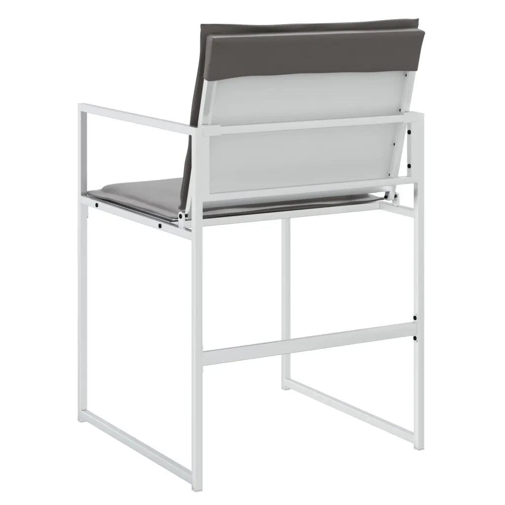 Sedie da Giardino con Cuscini 4 pz Bianchi Acciaio e Textilene 4008587