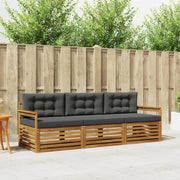 Set di divani da esterno con cuscino 3 pcs Naturale e Antracite