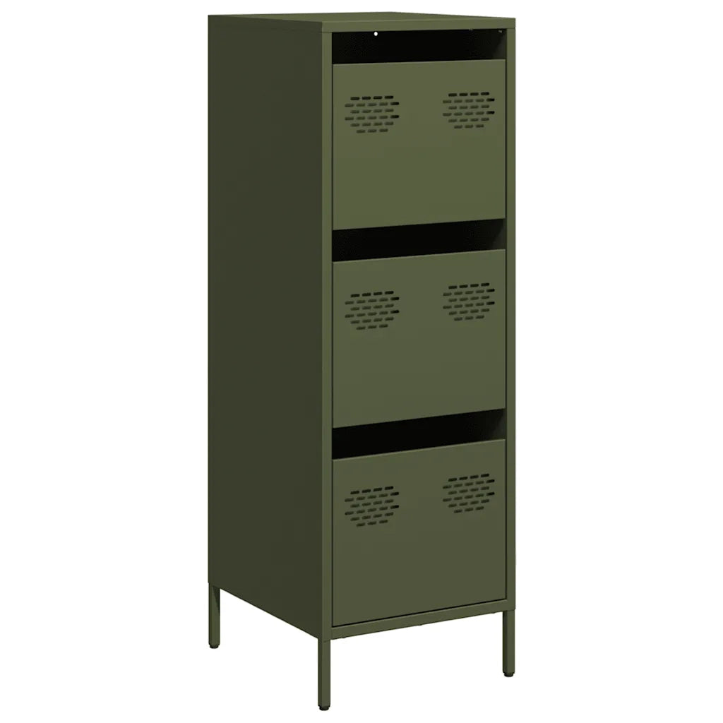 vidaXL Credenza Verde Oliva 39x35x103,5 cm in Acciaio