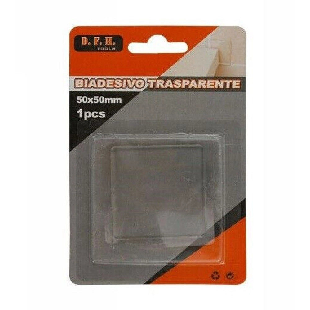 Trade Shop - Gommino Biadesivo Trasparente Quadrato Protezione Casa Pavimenti 50 X 50mm 66105 -