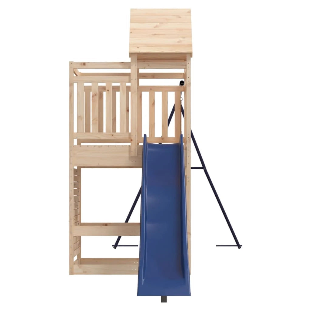 Area giochi all'aperto con altalene scivolo e robuste strutture per arrampicarsi  attrezzatura da gioco da giardino 525 x 199 x 249 cm legno di pino massiccio 02_0004663