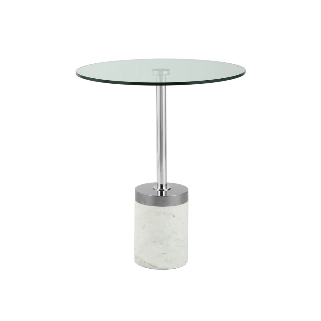 Tavolino da salotto Lana con base in marmo e vetro