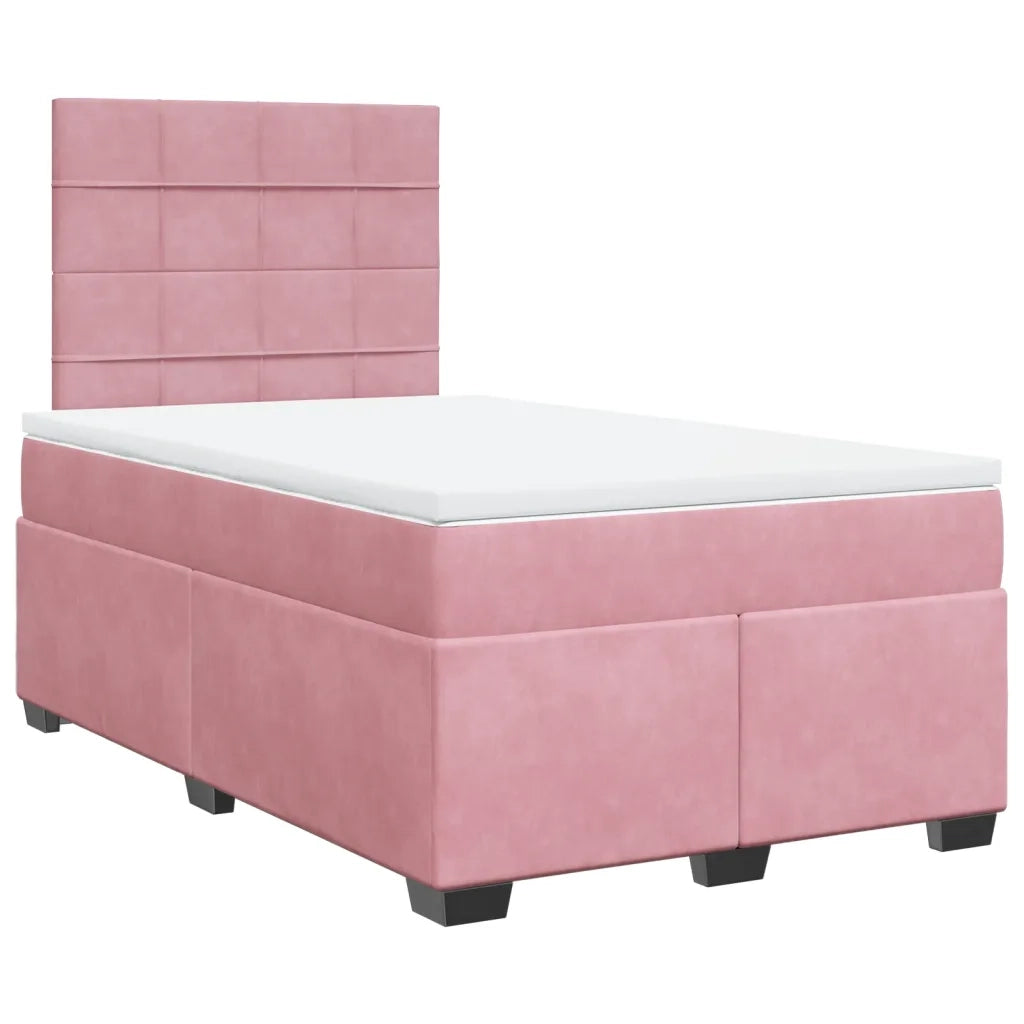 Giroletto a Molle con Materasso Rosa 120x200 cm in Velluto