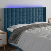 Testiera a LED Blu Scuro 183x16x118/128 cm in Vellutocod mxl 86726