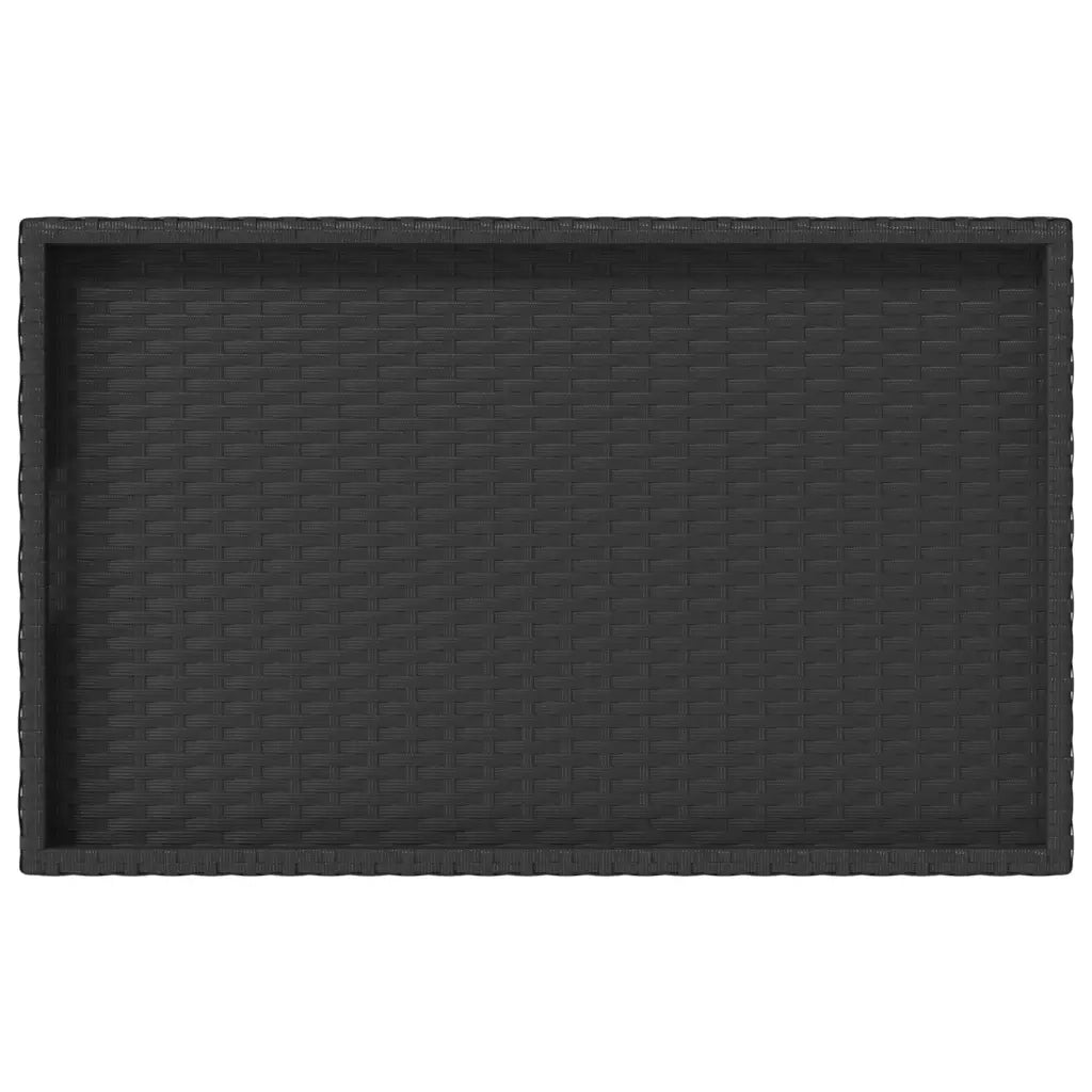 Tavolino Vassoio Pieghevole Nero 65x40x75 cm in Polyrattan 365127
