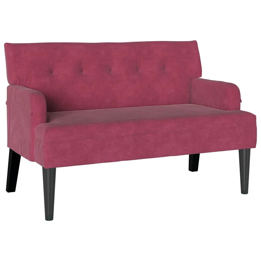 Panca Chesterfield Rosso Vino 112 x 65,5 x 75 cm Velluto 42019290